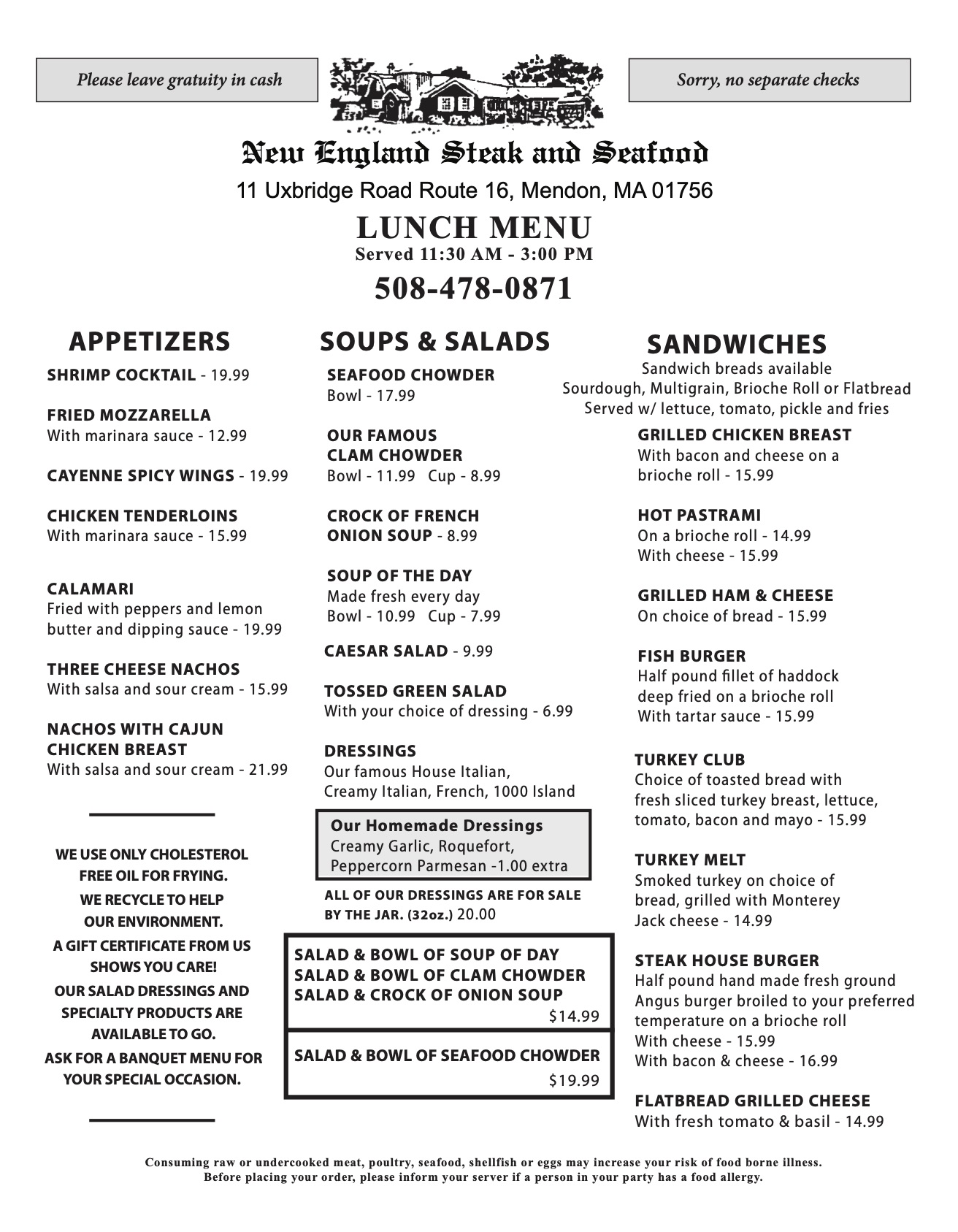 dinner menu