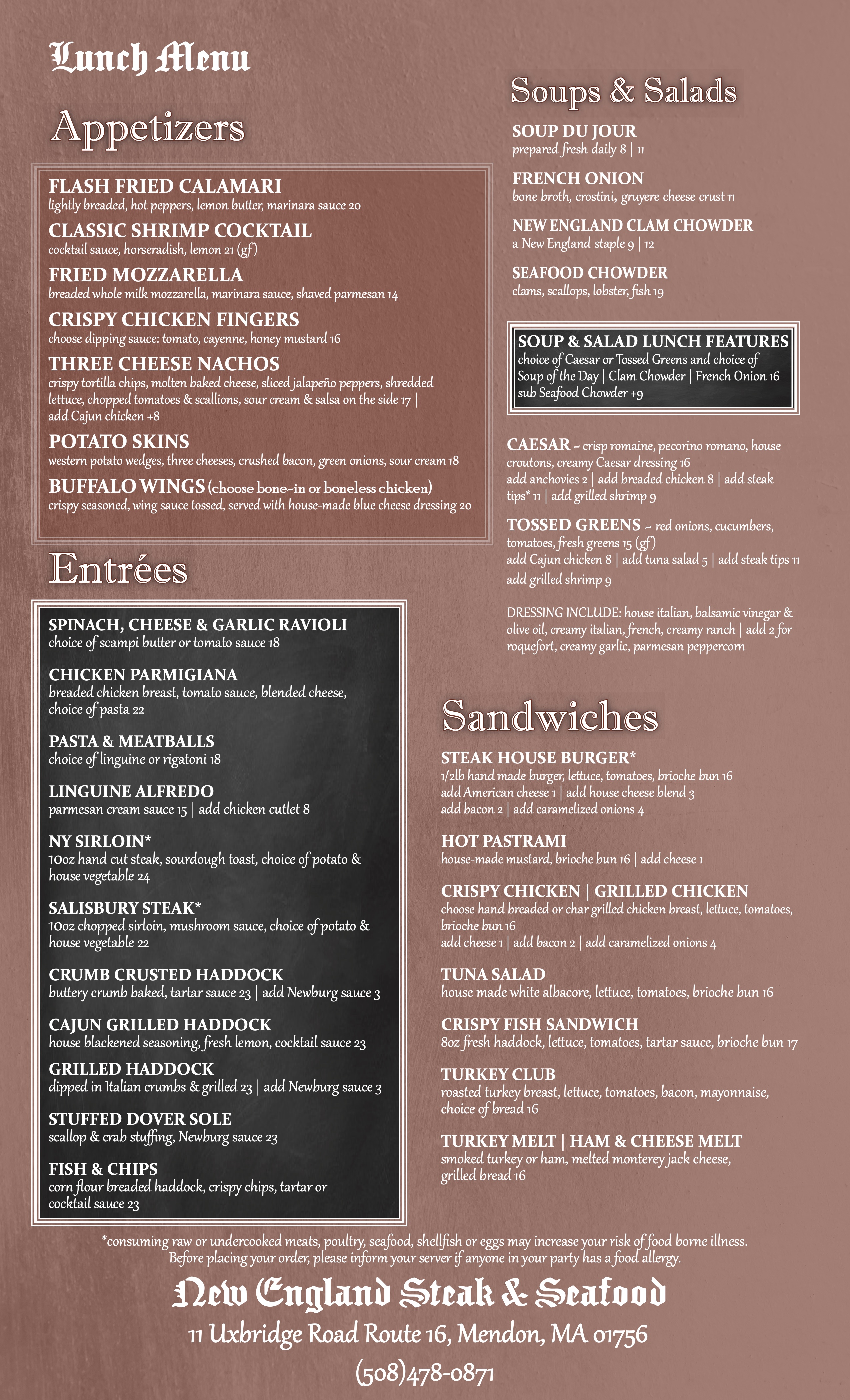 lunch menu